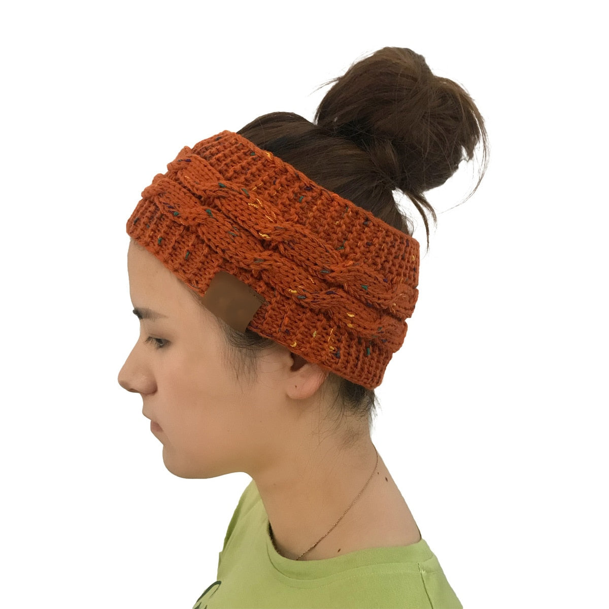 Head Wrap Cc Beanie Ear Warmer Solid Ribbed Ponytail Headband HB21 –