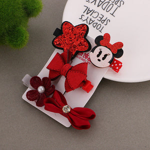 1 Set =5PCS girls flowers hair clips cartoon hairpins toddlers kids Children Animal Bow SAFE Barrettes Hair Accessories Headwear