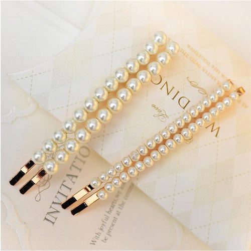 Pair of Elegant Bobby Pins in Selection of Simulated Pearls or Stones