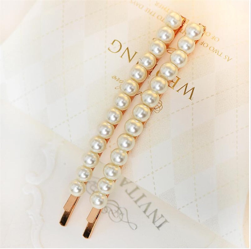 Pair of Elegant Bobby Pins in Selection of Simulated Pearls or Stones