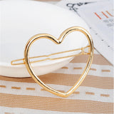 2 Heart-shaped Ponytail Hair Clips one in Gold & one in Silver