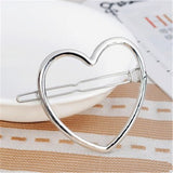 2 Heart-shaped Ponytail Hair Clips one in Gold & one in Silver