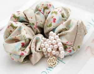 2017 FANSSEE Fashion Girls hair accessories rustic small fresh flower beaded pearl headband rubber band elastic hair bands