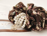 2017 FANSSEE Fashion Girls hair accessories rustic small fresh flower beaded pearl headband rubber band elastic hair bands