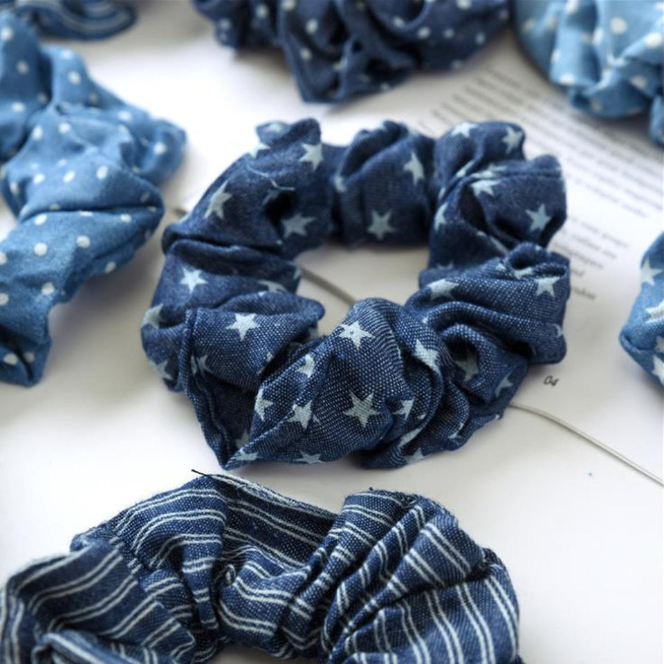 2018 Light Color Elasticity Scrunchie Women Girls Hair Rope Tie Fashion Blue Plaid Elastic Hair Band Ponytail Holder Hairband