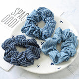 2018 Light Color Elasticity Scrunchie Women Girls Hair Rope Tie Fashion Blue Plaid Elastic Hair Band Ponytail Holder Hairband