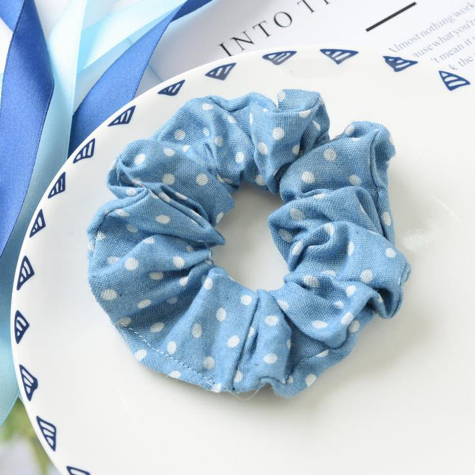 2018 Light Color Elasticity Scrunchie Women Girls Hair Rope Tie Fashion Blue Plaid Elastic Hair Band Ponytail Holder Hairband