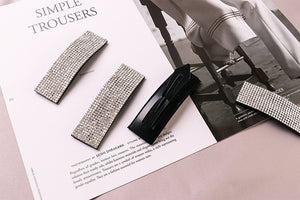 2 Sparkling Crystal Snap Clips