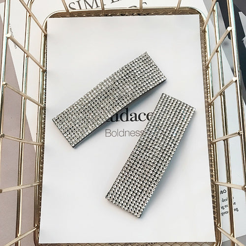 2 Sparkling Crystal Snap Clips