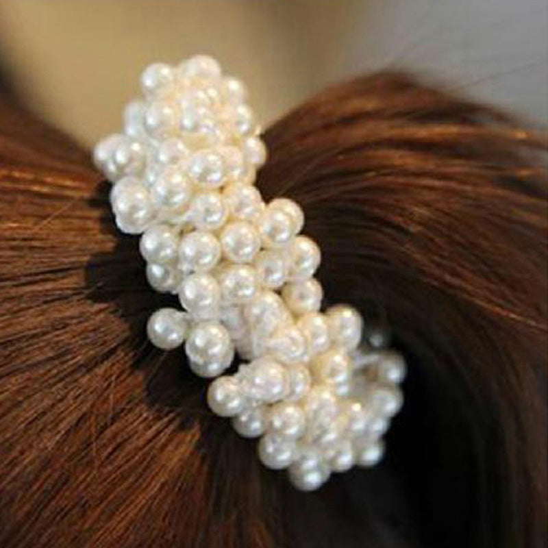 1PCS Fashion Pearl Headwear Elastic Hair Bands Hair Elastic Rubber Rope Ring Tie Hair Accessories Scrunchy Headband For Women