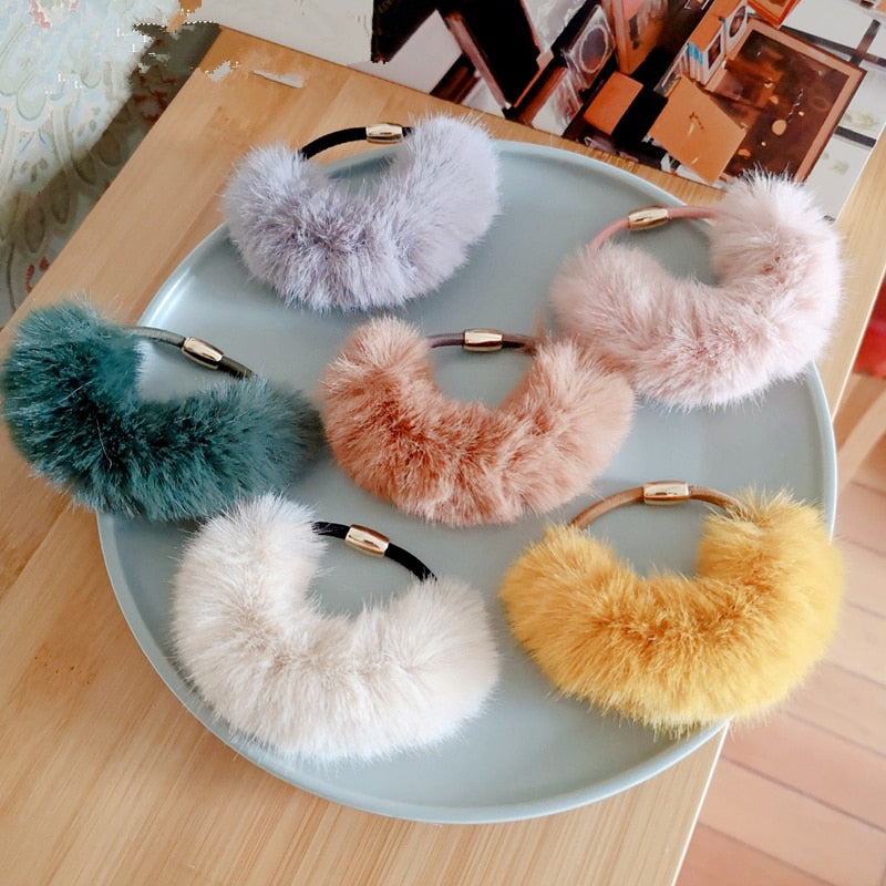 Soft Faux Fur Hair Elastic in Classic Popular Colors