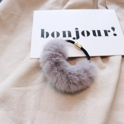Soft Faux Fur Hair Elastic in Classic Popular Colors