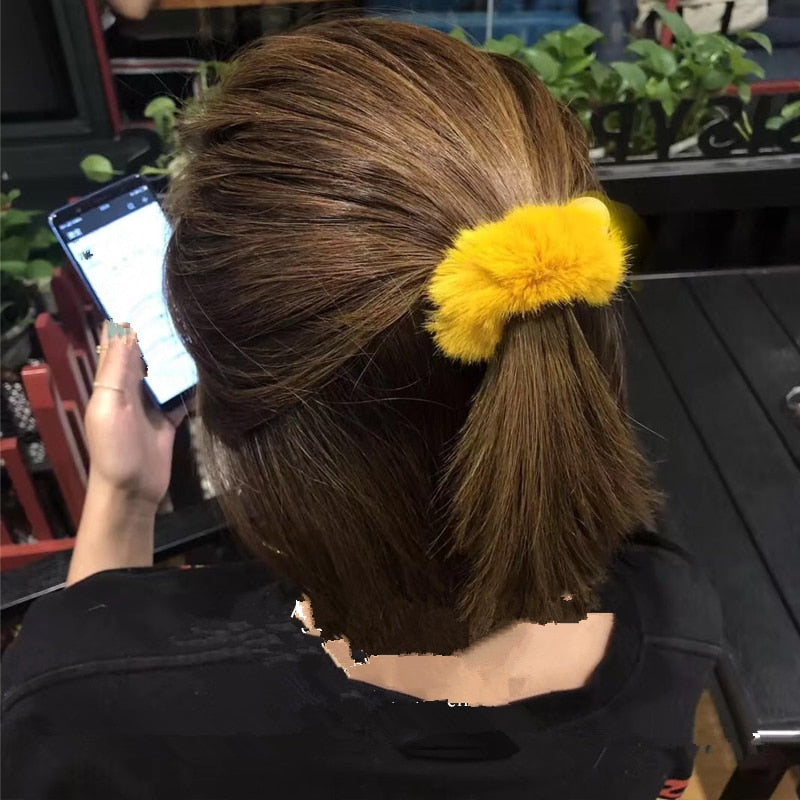 Soft Faux Fur Hair Elastic in Classic Popular Colors