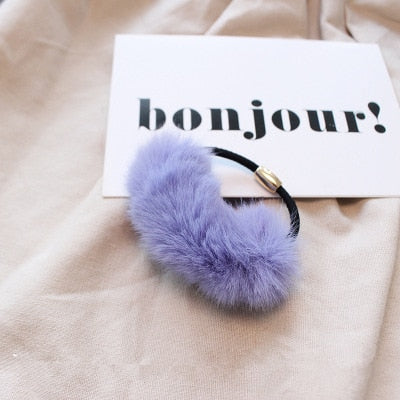 Soft Faux Fur Hair Elastic in Classic Popular Colors