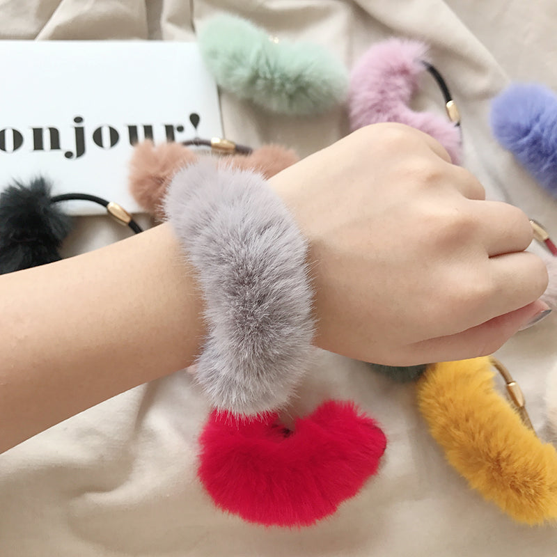 Soft Faux Fur Hair Elastic in Classic Popular Colors