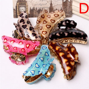 Set of 6 Beautifully Patterned Pastel Claw Hair Clips