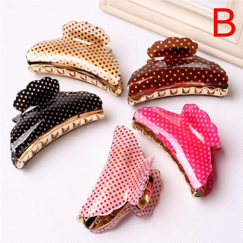 Set of 6 Beautifully Patterned Pastel Claw Hair Clips