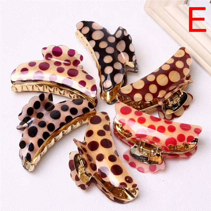 Set of 6 Beautifully Patterned Pastel Claw Hair Clips