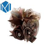 Cute Flower Hair Scrunchie decorated with Rhinestones