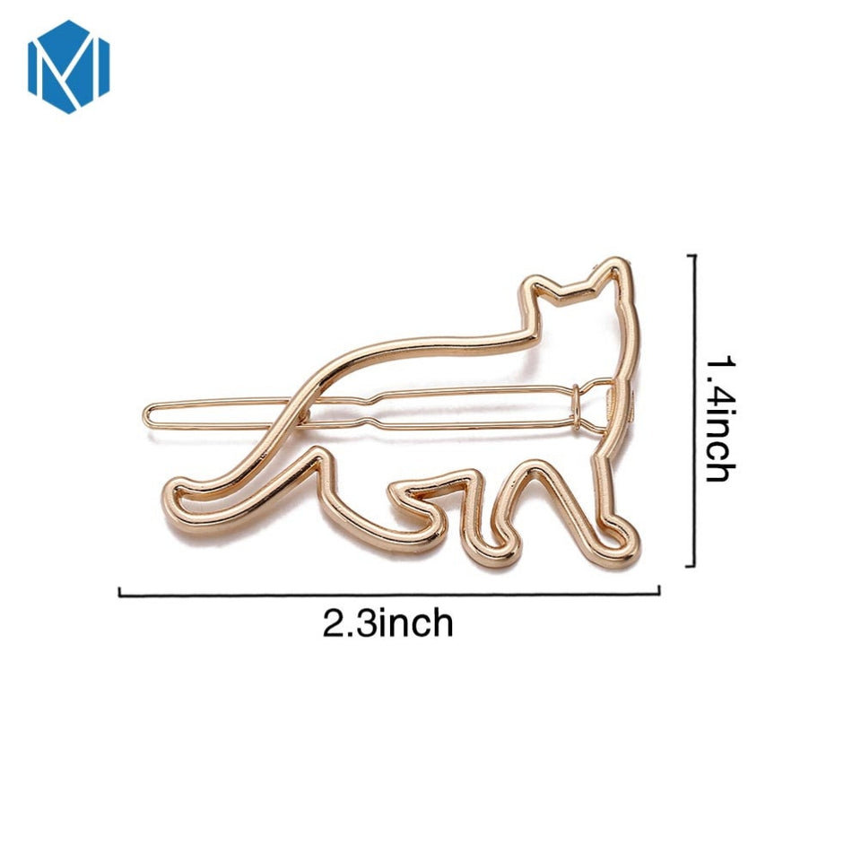2 Silver Cat Lovers Kitty Hair Grips