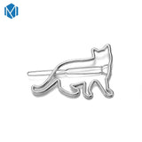 2 Silver Cat Lovers Kitty Hair Grips
