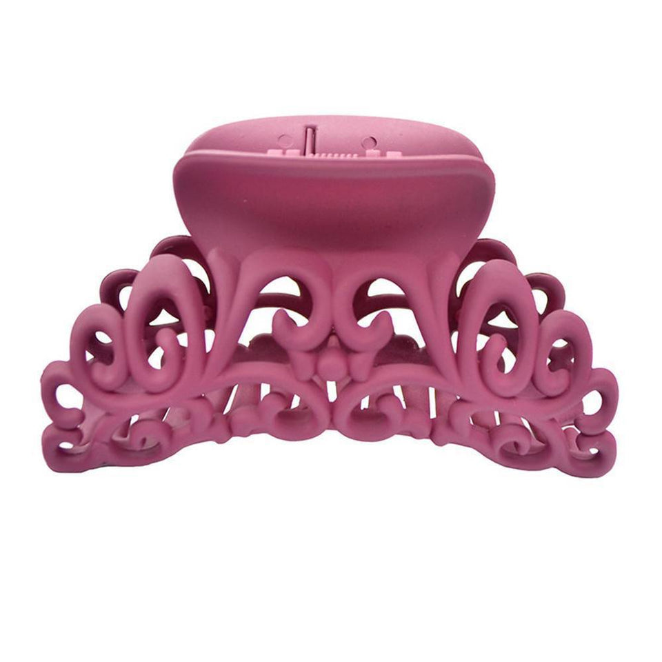 3 Large Carved Polymer Hair Claw Clips for Thicker Hair