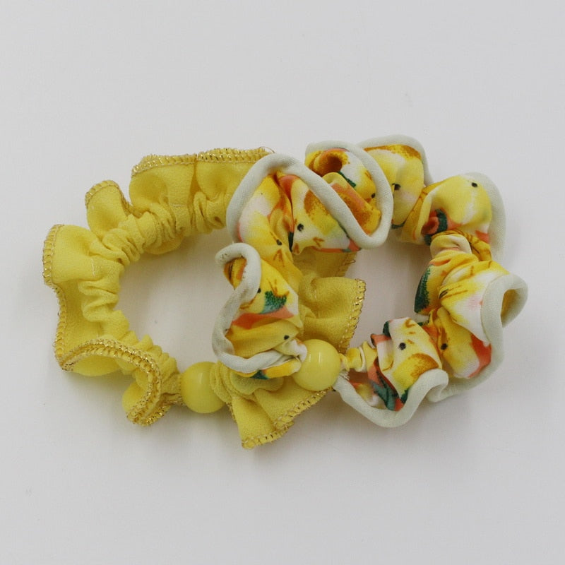 2 Pretty Ponytail Holder Hair Scrunchies