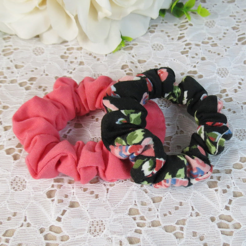 2 Pretty Ponytail Holder Hair Scrunchies