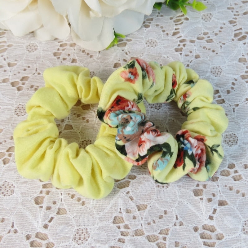 2 Pretty Ponytail Holder Hair Scrunchies