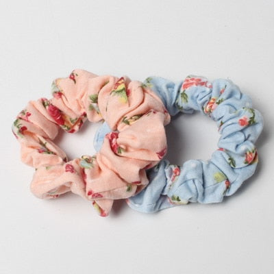 2 Pretty Ponytail Holder Hair Scrunchies