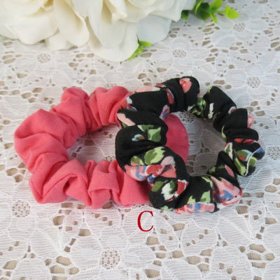 2 Pretty Ponytail Holder Hair Scrunchies