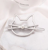 2 Silver Cat Lovers Kitty Hair Grips