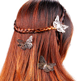 3 Pairs of Gold Metallic Butterfly Hair Clips
