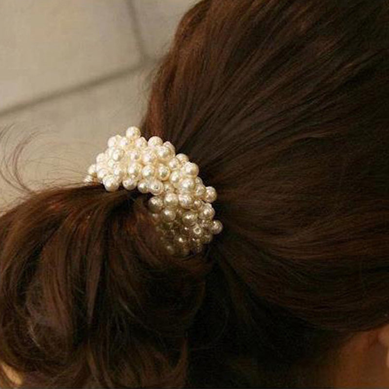 1PCS Fashion Pearl Headwear Elastic Hair Bands Hair Elastic Rubber Rope Ring Tie Hair Accessories Scrunchy Headband For Women