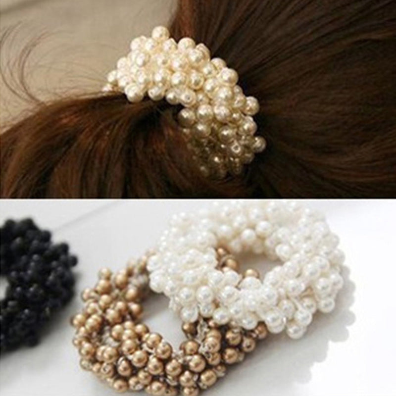 1PCS Fashion Pearl Headwear Elastic Hair Bands Hair Elastic Rubber Rope Ring Tie Hair Accessories Scrunchy Headband For Women