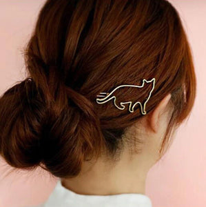2 Silver Cat Lovers Kitty Hair Grips