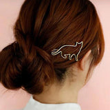 2 Silver Cat Lovers Kitty Hair Grips
