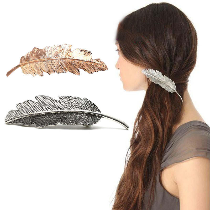 1PC Fashion lovely  Women Girl Metal Leaf Hair Clip Crystal  Hairpin Barrette Headwear Christmas Party Hair Accessory 2016 Hot