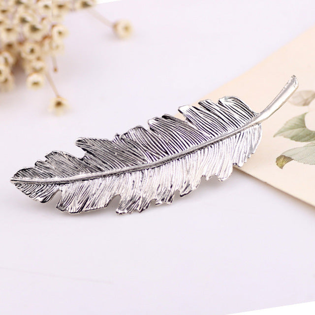 1Pcs Shiny Leaf Shape Fashion Metal Clip Barrette Hair Clips Headwear Women Girl Hair Pins Hair Accessories Glitter Hairpins